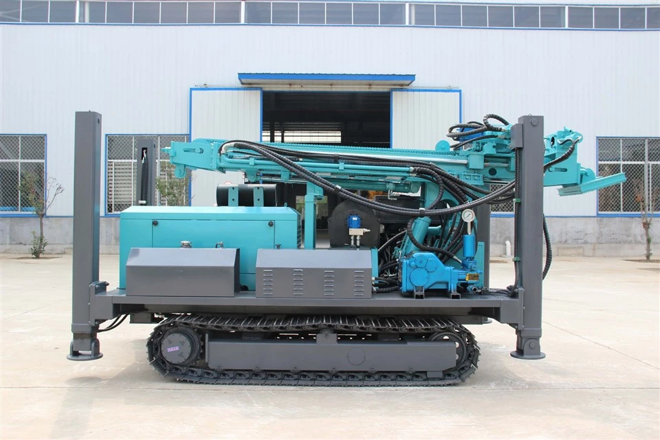 Full Hydraulic Core Drilling Rig For Geological Exploration With Steel Crawler Featuring Pump And Engine Components
